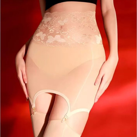 Petticoat Minirock Strumpfhalter Straps/Metall Spitze 70%Nylon 30% Elasthan TOP